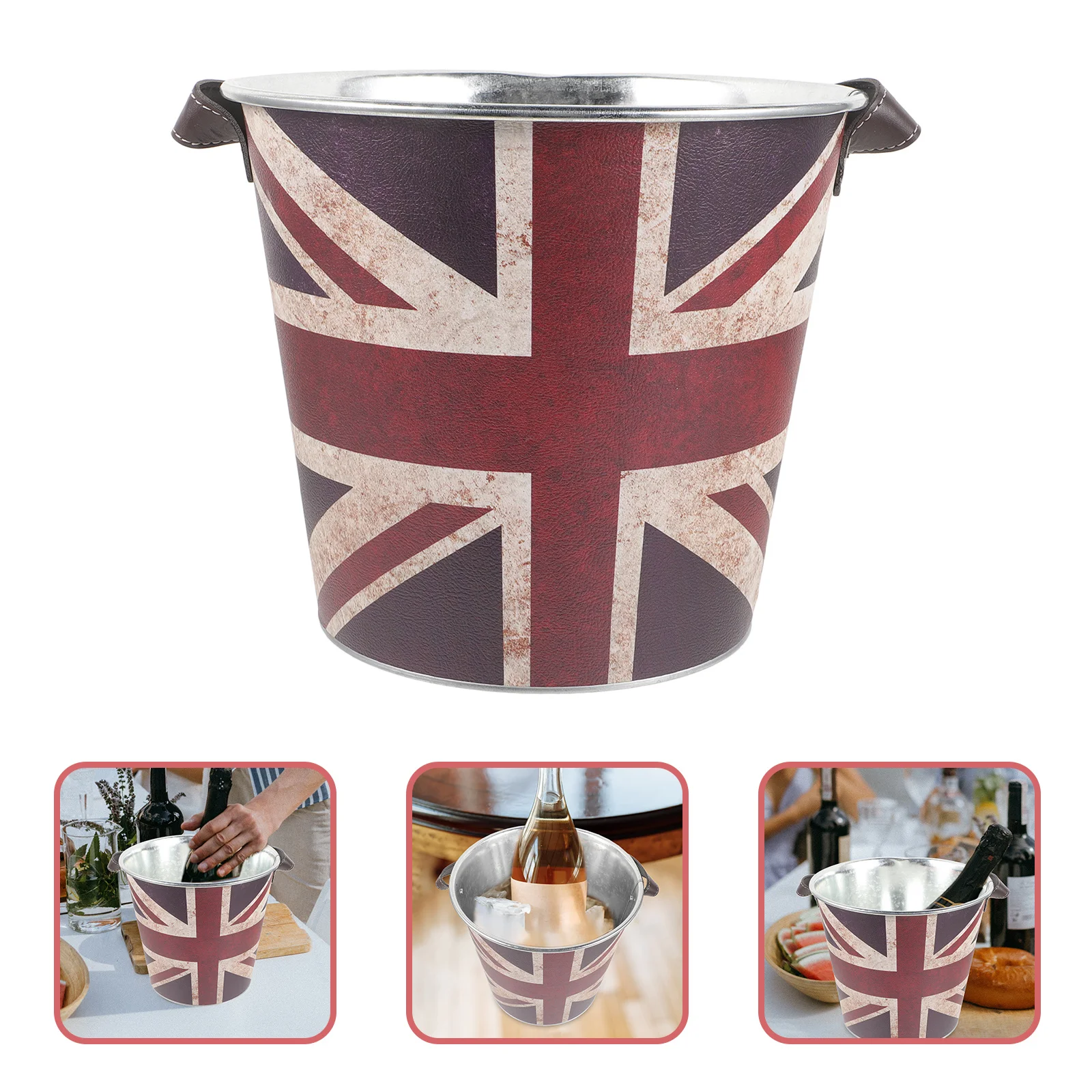 

Ice Bucket For Drinks Thickened Metal Wine Bucket Bar Use Beer Cooling Container Smooth Edges Party Ktv Holder