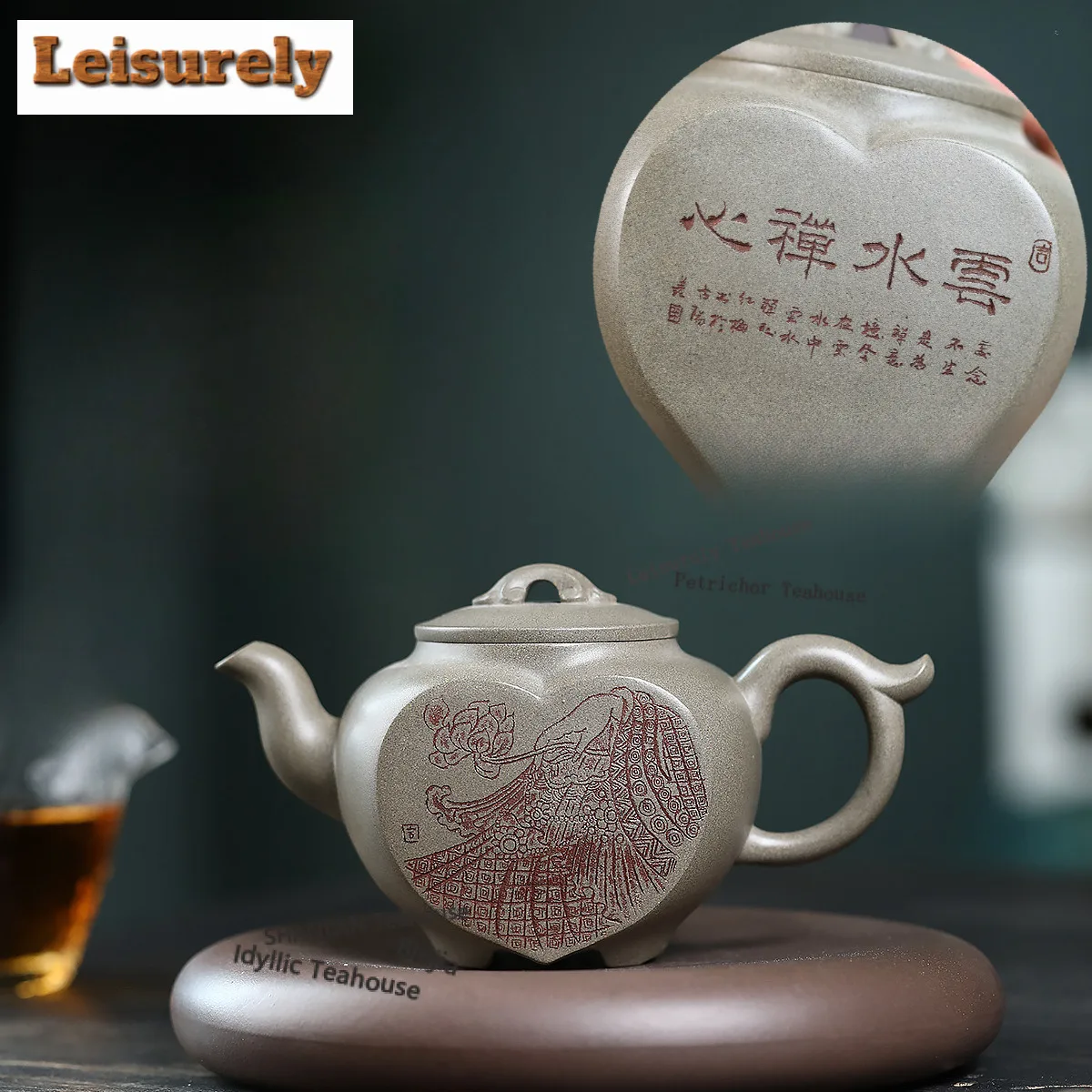 

300ml Vintage Yixing Purple Clay Teapots Handmade Zen Heart Ruyi Pot Raw Ore Livid Section Mud Kettle With Filter Zisha Tea Set