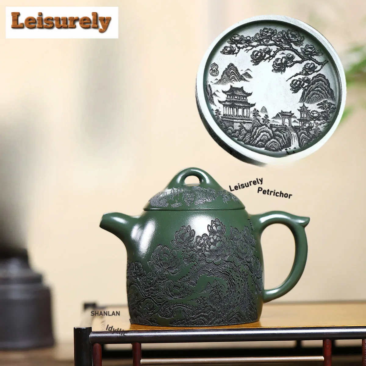 400 مللي فاخر ييشينغ الأرجواني الطين أباريق الشاي ماستر اليدوية تشين تشيوان وعاء الخام الخام الأخضر الطين غلاية الصينية Zisha طقم شاي للهدايا الشاي #1