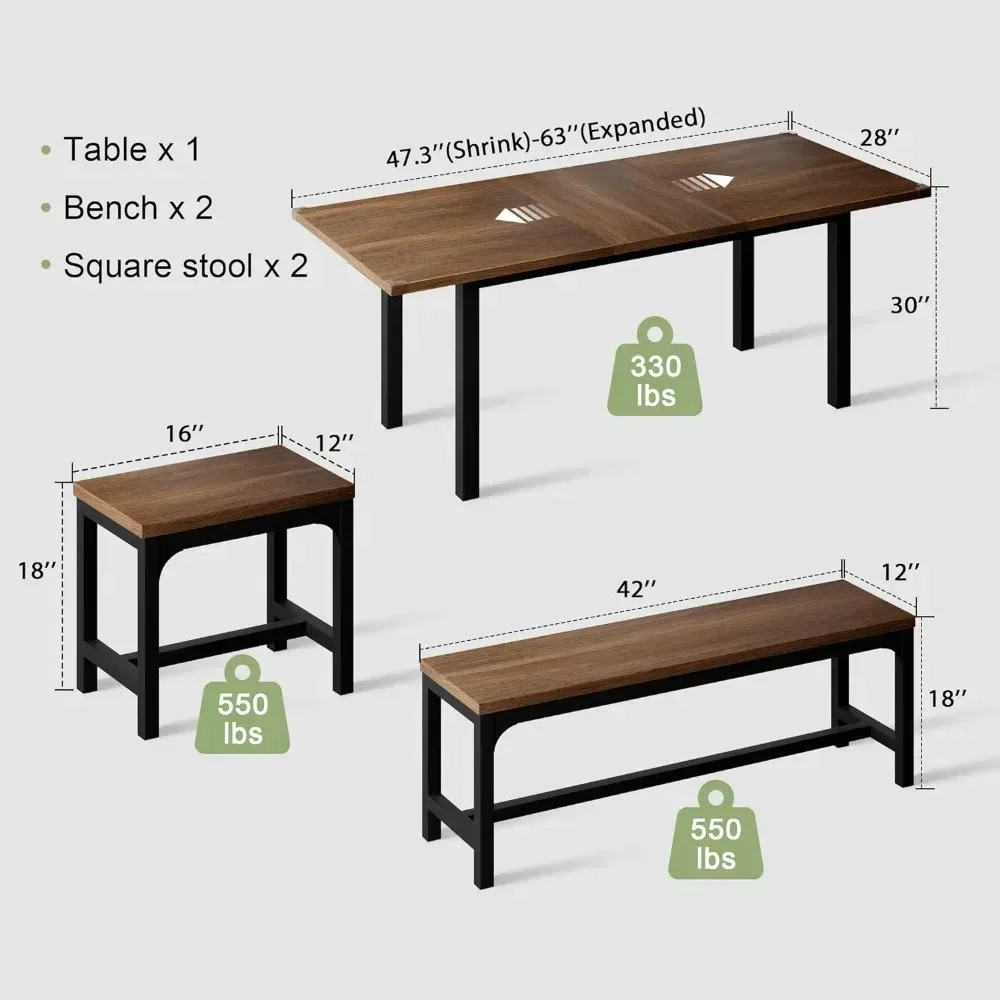 5-Piece Dining Table Set, 63