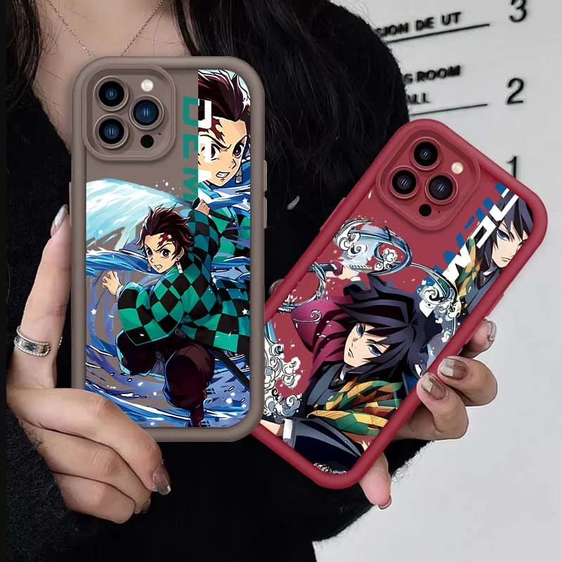 

Demon Slayer Anime For Apple iPhone 16 15 14 13 12 11 Pro Max Plus Eye Ladder Soft TPU Silicone Cover