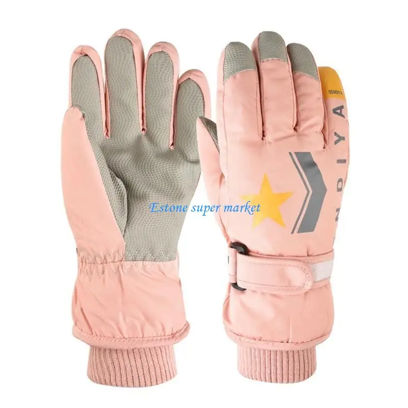

090B Children Winter Ski Gloves Thick Warm Waterproof Windproof Outdoor Sports Mitten