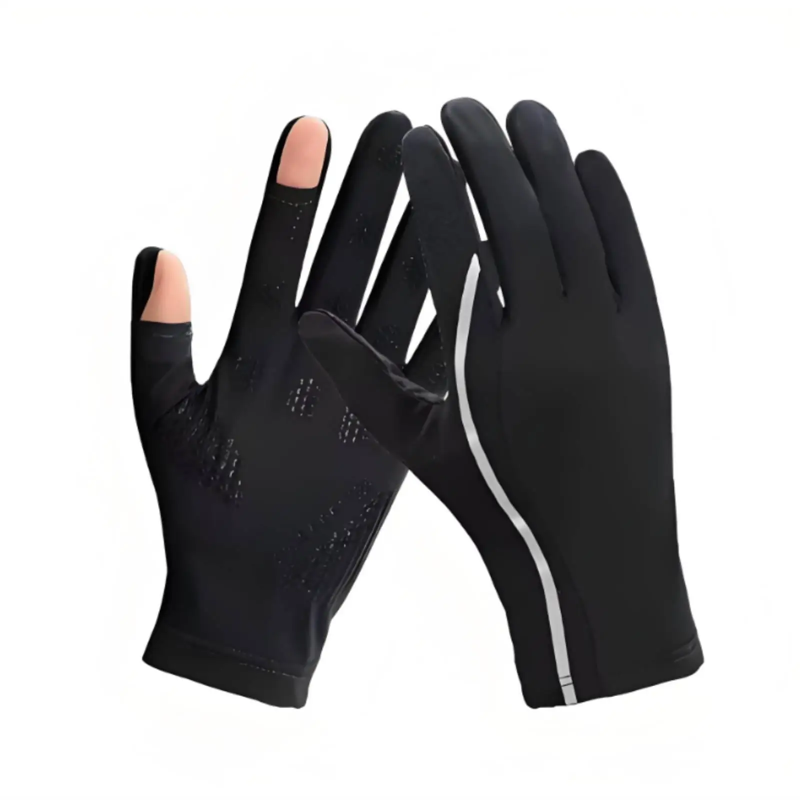 Touchscreen Men Sunscreen Gloves with Silicone Dots Anti Slip Summer Blocking Outdoor Gloves for Climbing Trekking