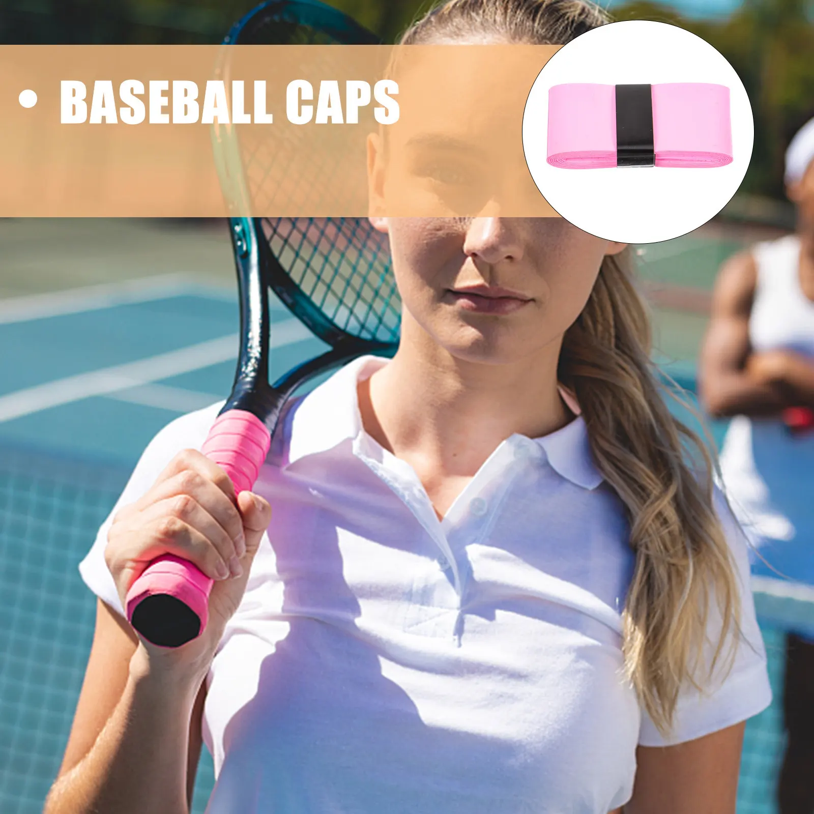 1Pair Lightweight Stretchable PU Racket Wrapping Tape Sweatband for Tennis Badminton Rackets Fishing Rods Bicycle Handles