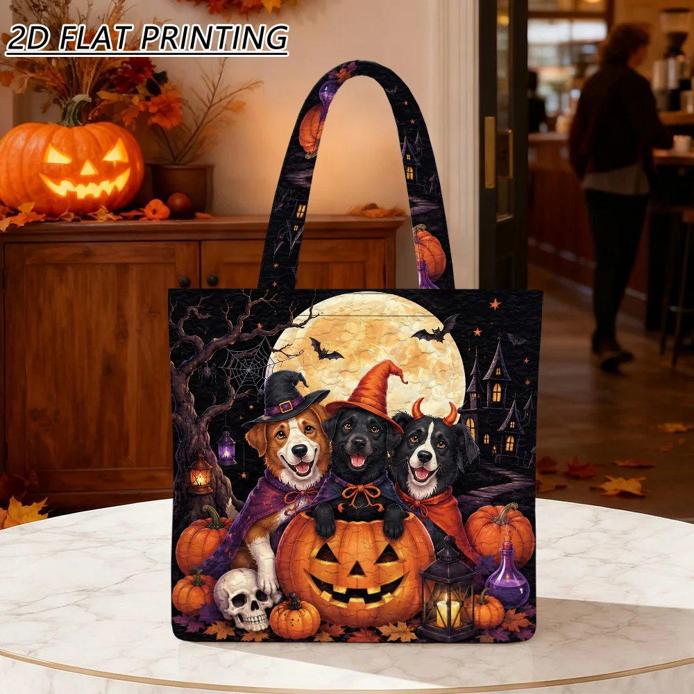 1pc Three dogs in costumes Quilted Women'S Shoulder Bag, Washable Soft Handbag, Fine Craft For The Office And Party