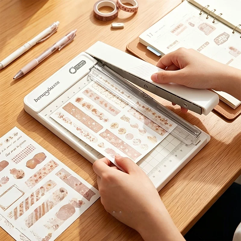 ABS-Metall-Papierschere mit dicker Schneidfläche, kann 1 bis 6 Blatt Papier gleichzeitig schneiden, erleichtert den Papierschnitt.