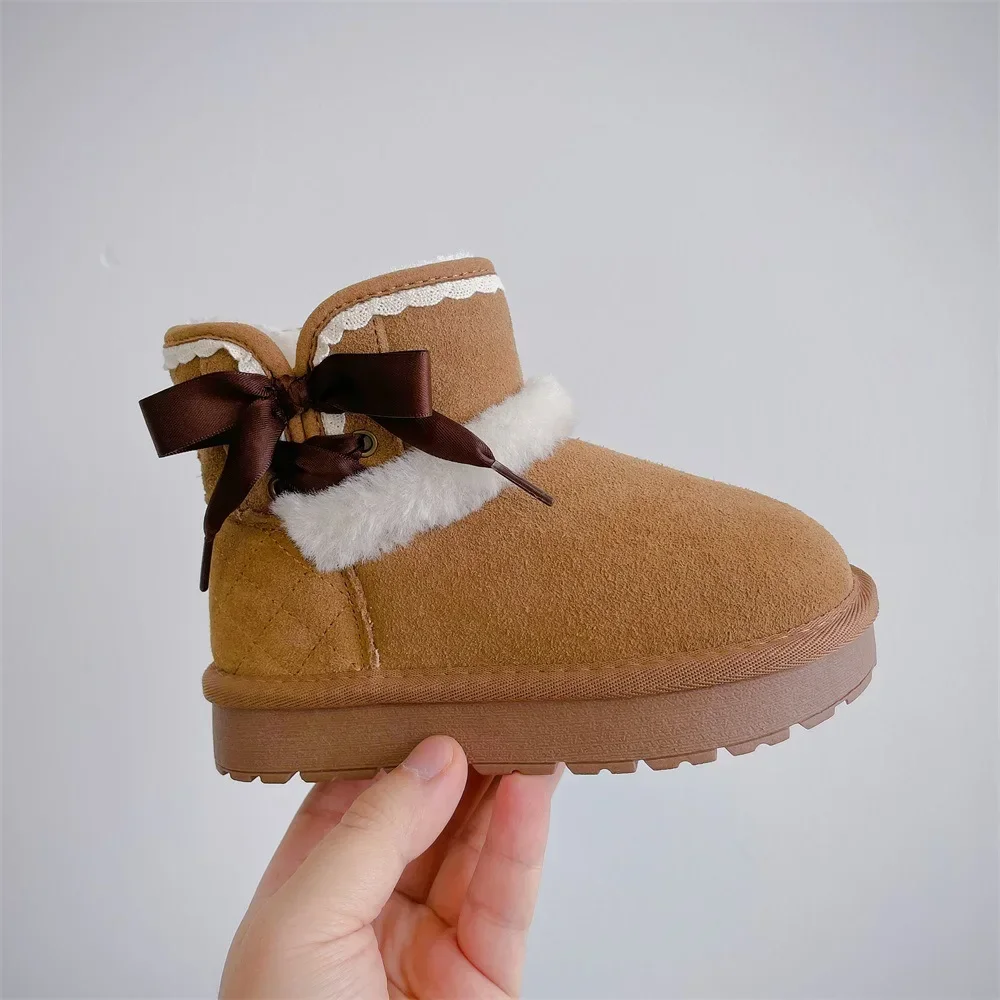 

winter new children boots girls snow boots thicken snow cotton boot soft bottom comfortable boys keep warm shoes