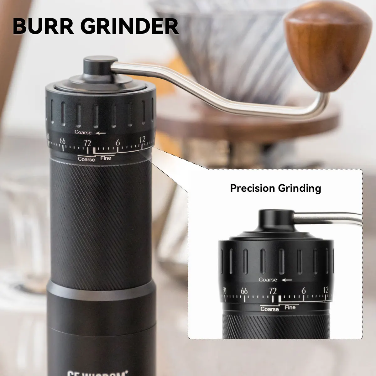 Portable Manual Coffee Grinder Hand Espresso Grinder 420 Stainless Steel  Burr Inside Higher Grinding Efficiency