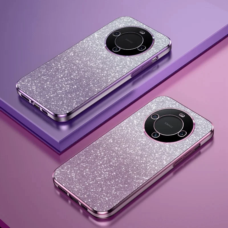 Shiny Glitter Plating Silicone Case for Huawei P30 P60 P50 P40 P20 Lite Mate 10 50 40 30 20 60 Pro Camera Lens Soft Back Cover