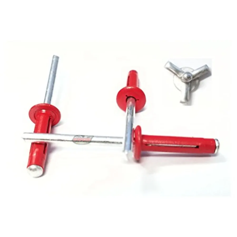 Red Exploding Pop Rivets 3/16 Tri-Fold Small Aluminum Head Steel Mandrel.040 -.354 Grip Range Fastener