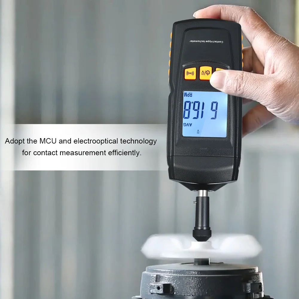 Digital Tachometer Handheld Contact Tachometer 0.5～19999RPM Speedometer Tach RPM Tester Electrical Machine Rotate Speed Meter