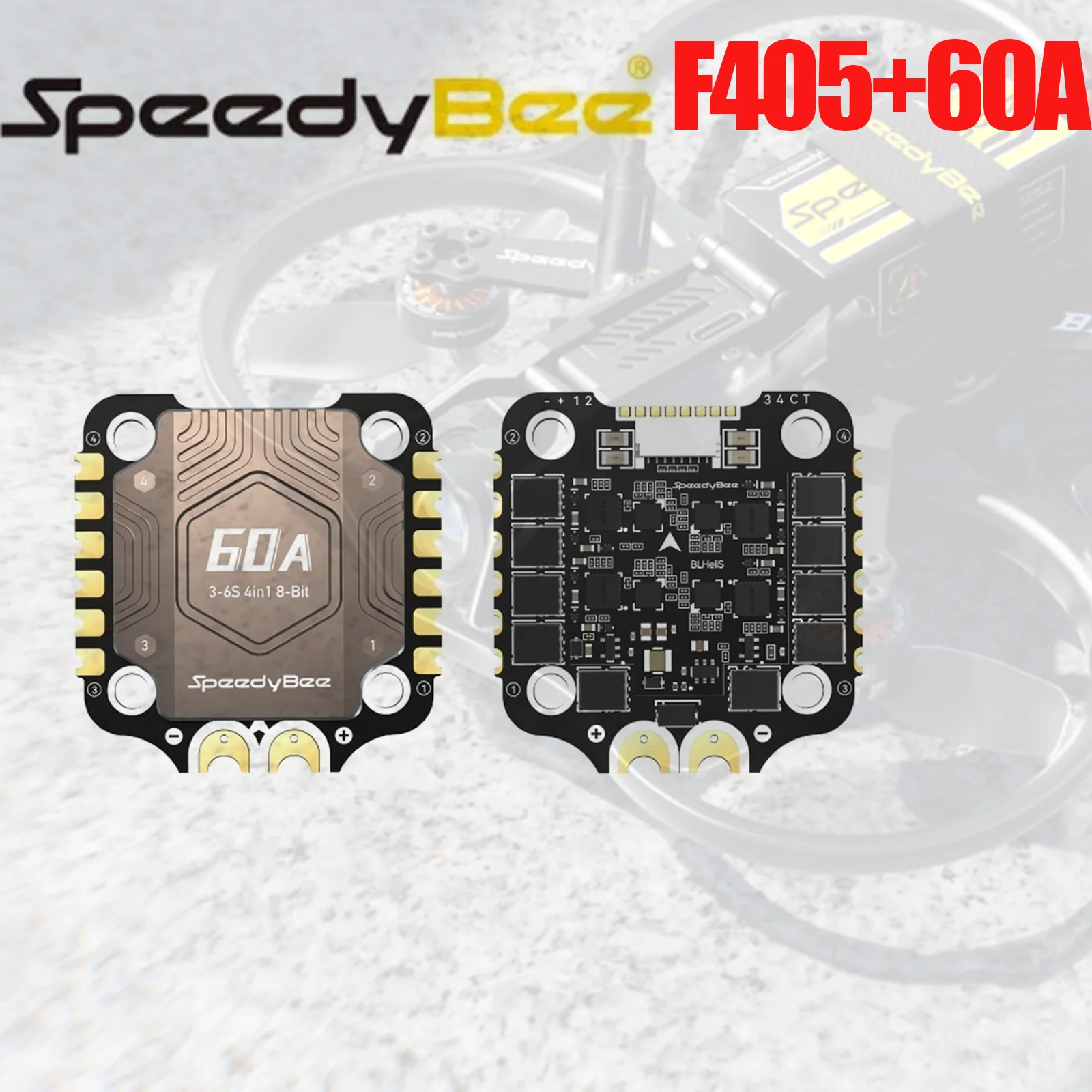 SpeedyBee V4 비행 컨트롤러 & 4 in 1 55A ESC 스택 30x30mm BLHeli_32 BLS 드론 FPV 레이싱 쿼드콥터 PDB 전원 분배 B
