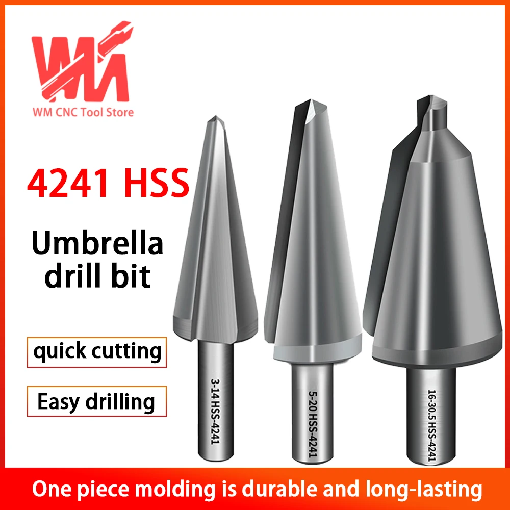 

Umbrella drill bit 3-14/8-20/16-30 Umbrella thin plate drill Cone drill Step drill set Multi functional