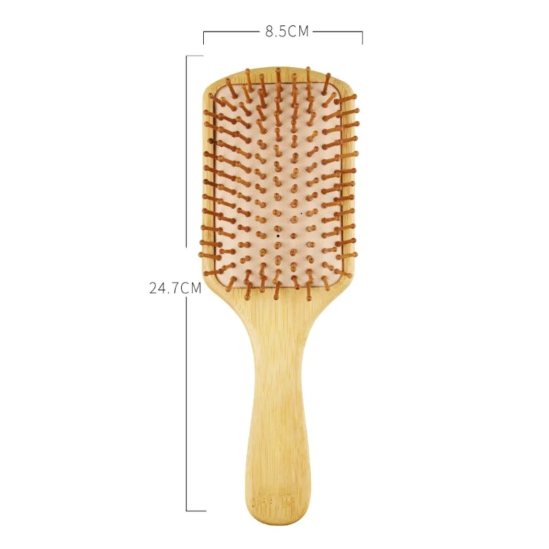 1 Pc Natural Bamboo Comb Paddle Detangling Hairbrush , Scalp massage comb , Wide-tooth comb No Bristle , Suit for Women Men Kids