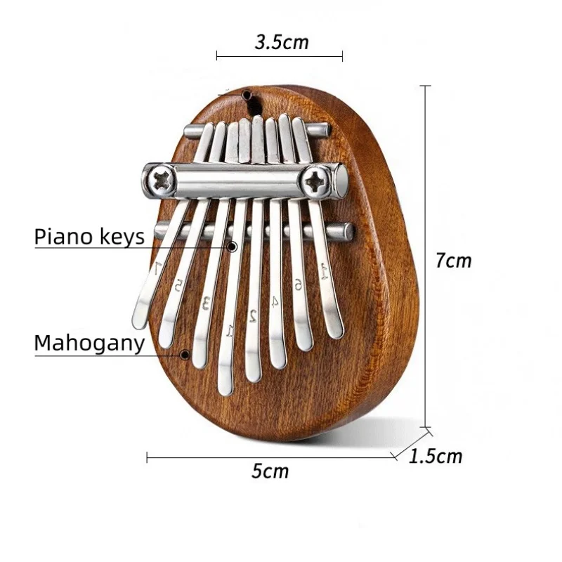 8 مفتاح كاليمبا أداة لوحة المفاتيح الموسيقية الصغيرة الإبهام البيانو الهدايا الخشبية الإبهام البيانو المحمولة هدايا عيد الميلاد للأطفال عاشق
