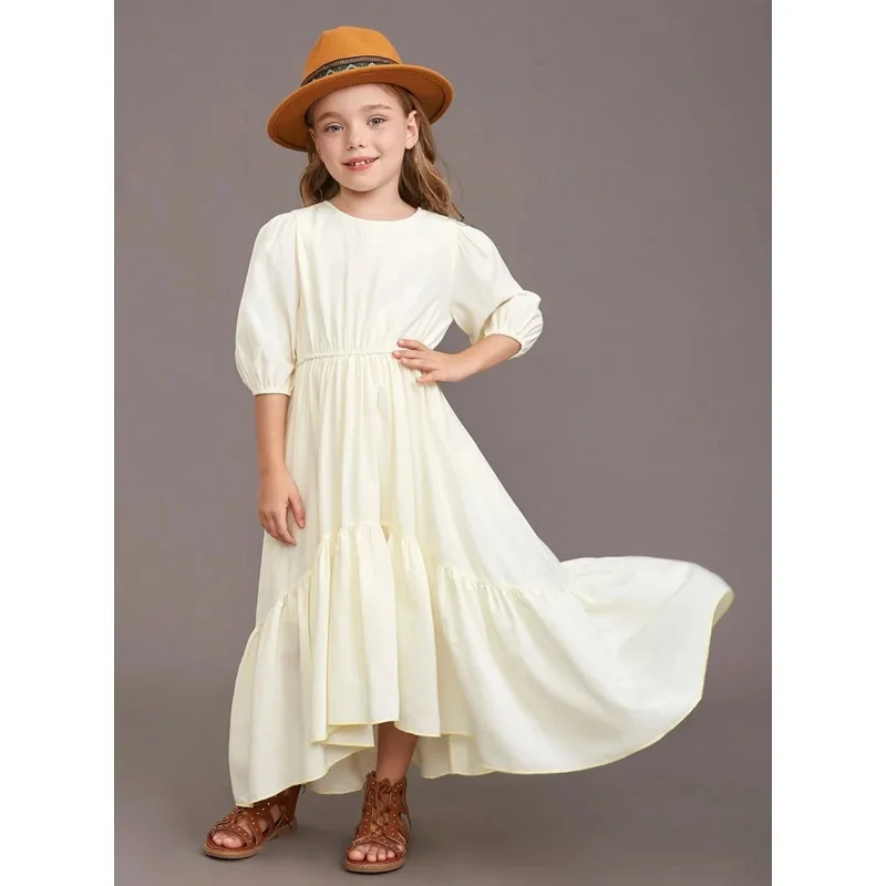 Princess girls Cotton Fashion causal dress baby kids wedding party dresses teenager children clothes for 3 4 6 8 10 12