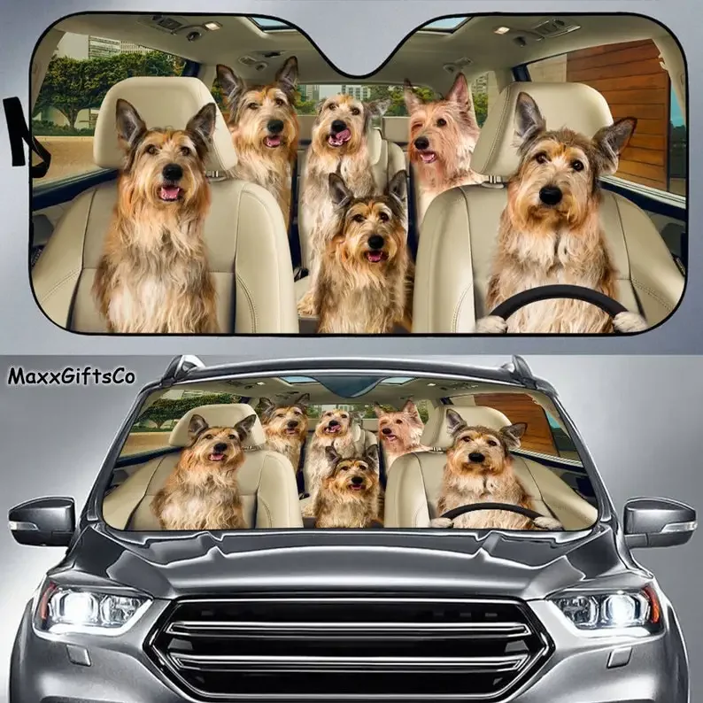 Berger Picard Car Sun Shade, Berger Picard Windshield, Berger Picard Family Sunshade, Dogs Car Accessories, Dogs Lovers Gift, Ca