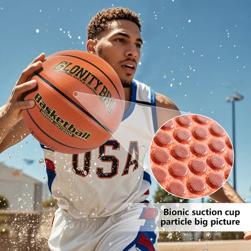 Imagen 2 del producto Pelotas de baloncesto personalizadas resistentes al desgaste en el exterior tamaño 7 6 5 baloncesto estudiantes adultos equipo deportes entrenamiento juego pelota regalo marrón