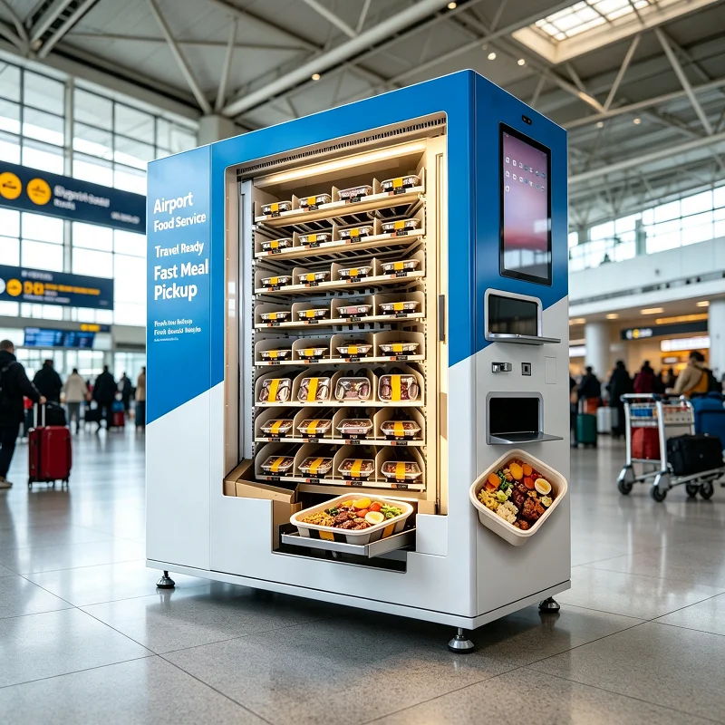 Hot Food Vending Machine Digital Meal Pickup Station Automated Catering Kiosk Self-Service for Campus