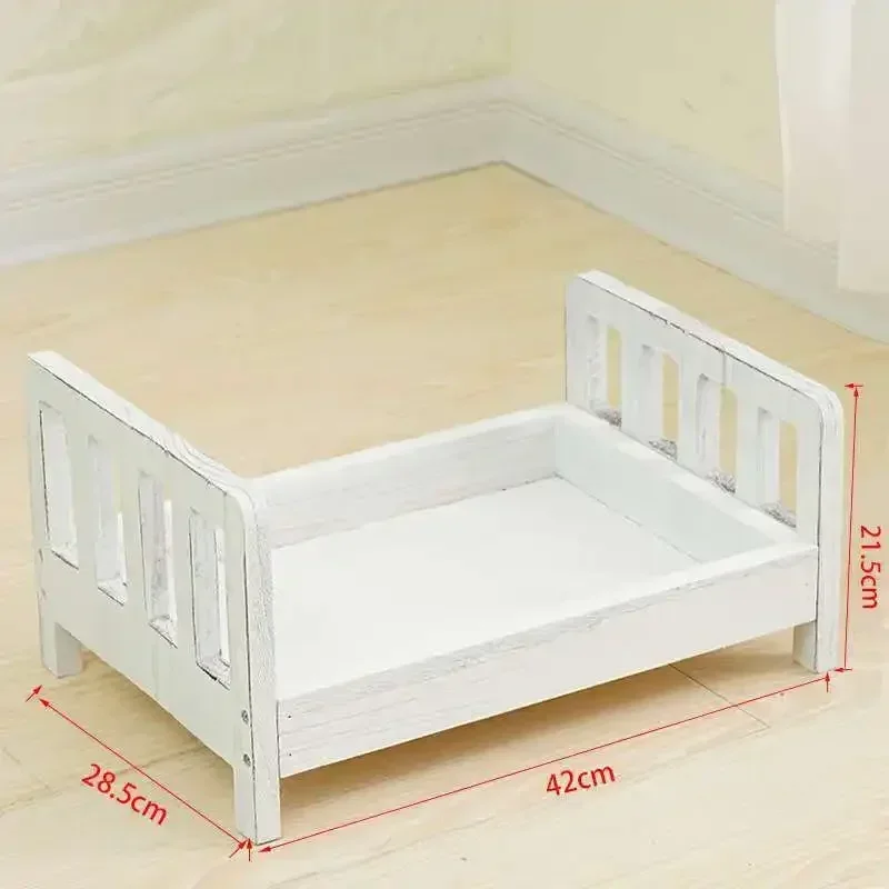 Photography Props solid color Keepsakes Souvenirs Girls BoysNewborn High-quality Wooden Bed Baby Accessories