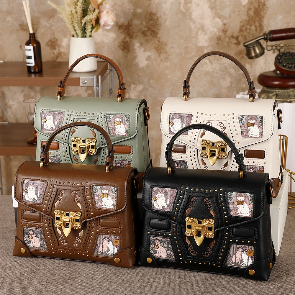 

Женская сумка 2026: Новая модная сумка через плечо с мультяшным котом-эльфом, стильная и универсальная, идеальный аксессуар для повседневного использования.