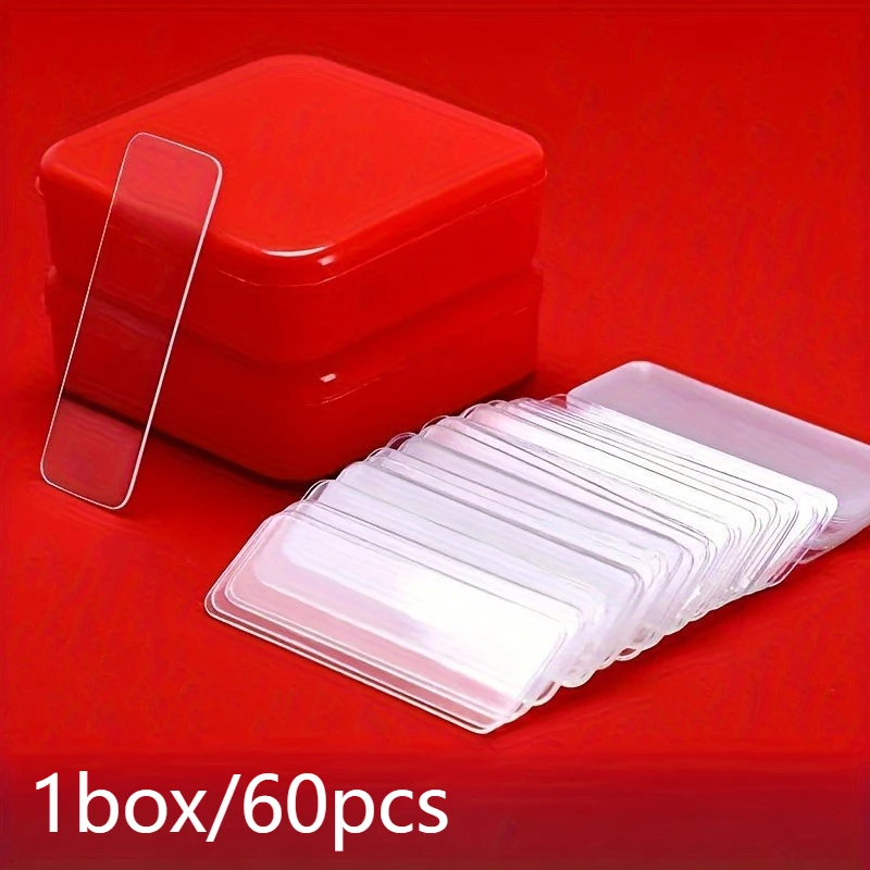 2/5/10 صناديق شريط لاصق شفاف على الوجهين مع صندوق تخزين - مقاوم للماء، قابل للإزالة، قابل لإعادة الاستخدام لتزيين المنزل