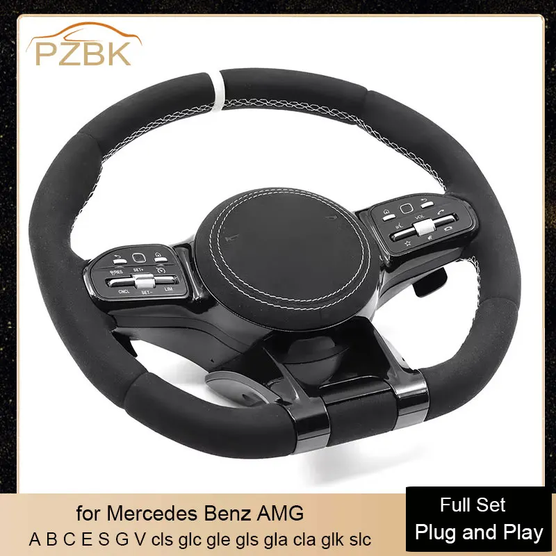 

Full Alcantara Car Steering Wheel for Mercedes Benz AMG W204 W205 W213 W221 W222 W464 G350 G63 G65 G500 GLE53 GLE63S GLC43 GLA45