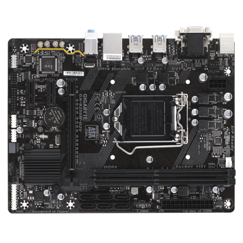 FOR GIGABYTE GA-B250M-D2V Motherboard Intel B250 LGA 1151 DDR4 M-ATX VGA DVI Core