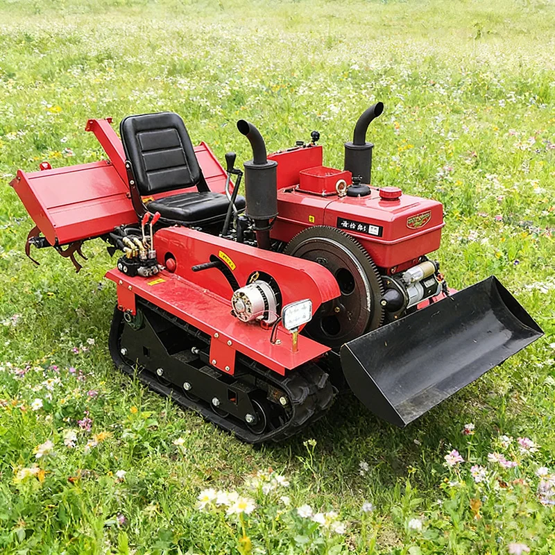 

Индивидуальный малогабаритный дизельный мотоблок для любых типов местности, гусеничный трактор с роторным культиватором для обработки почвы