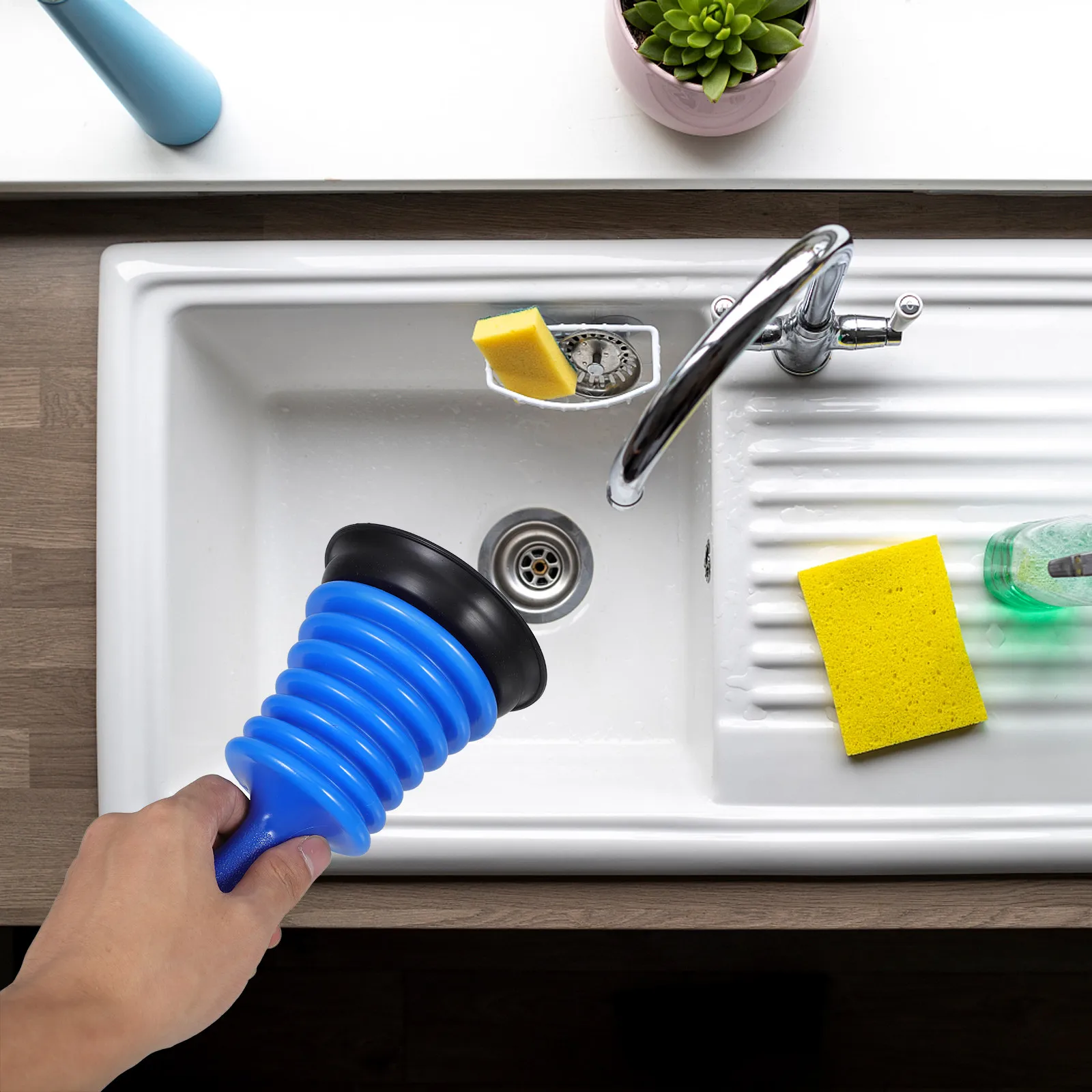 Small Sink Drain Plunger Bathroom Kitchen Toilet Hand Plunger Unblocker for Bath Shower Pipe Clog Remover Tool