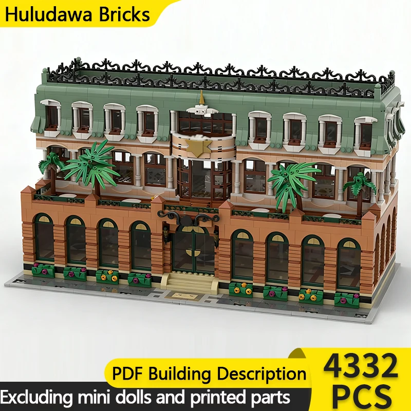 

Модель города, вид на улицу, MOC, строительные кирпичи, отель, модульная технология, детские праздничные подарки, сборка игрушек, костюм