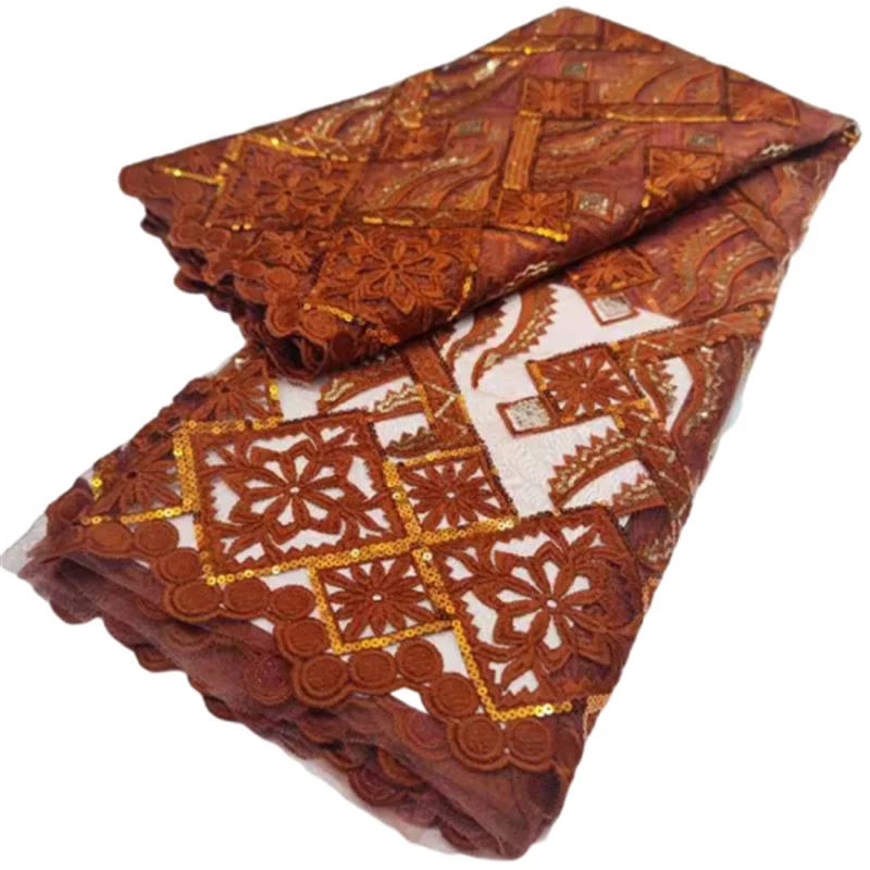 

African Sequins Lace Fabric Wedding Dress 2022 High Quality Nigerian French Tulle Lace Fabric For Sew Party