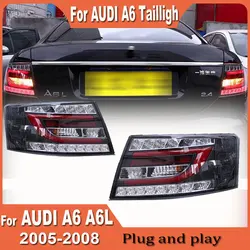 1 Pair Tail Lights for Audi A6 2005 2006 2007 2008 LED Tail Lamp Rear Lights Brake Reversing Driving Fog Lamp Turn Signal Lamp