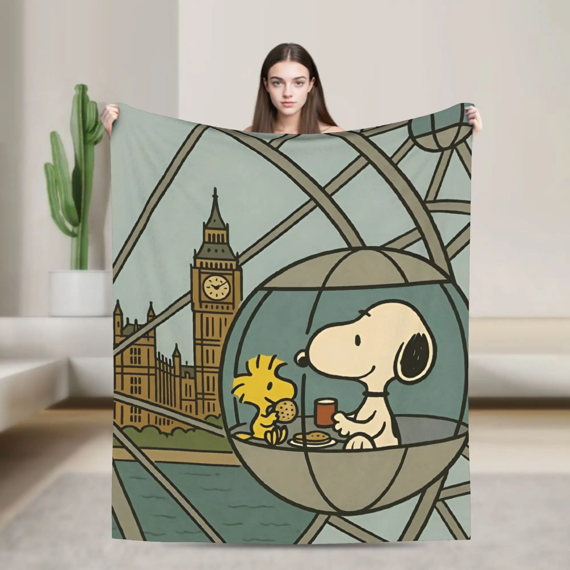 

Snoopy Cartoon Peanuts Comic Blanket Cozy Soft Throw Blankets for Bed 50x60 Inch Multi-size Plush Thin Quilt