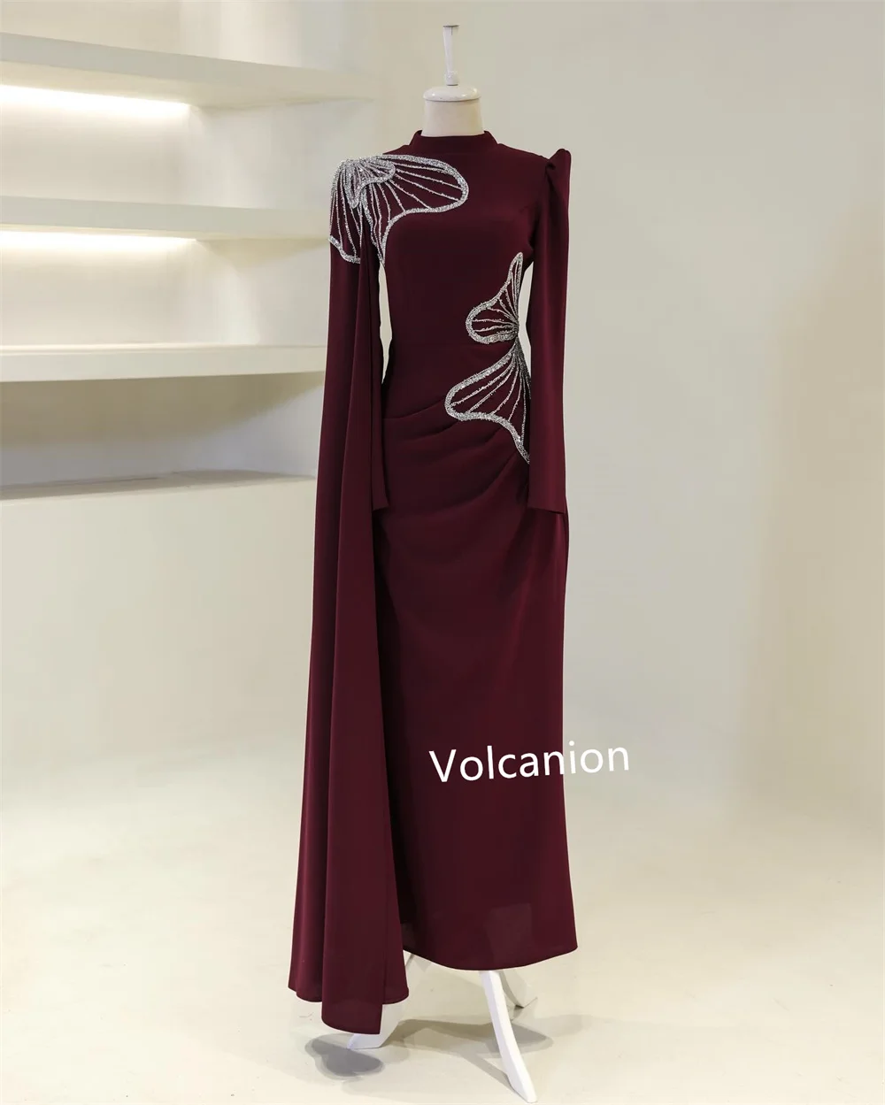 ที่กําหนดเองชีฟองรูปแบบSequined SheathคอสูงMidiชุดBespokeโอกาสพรหมParty Elegantคุณภาพ