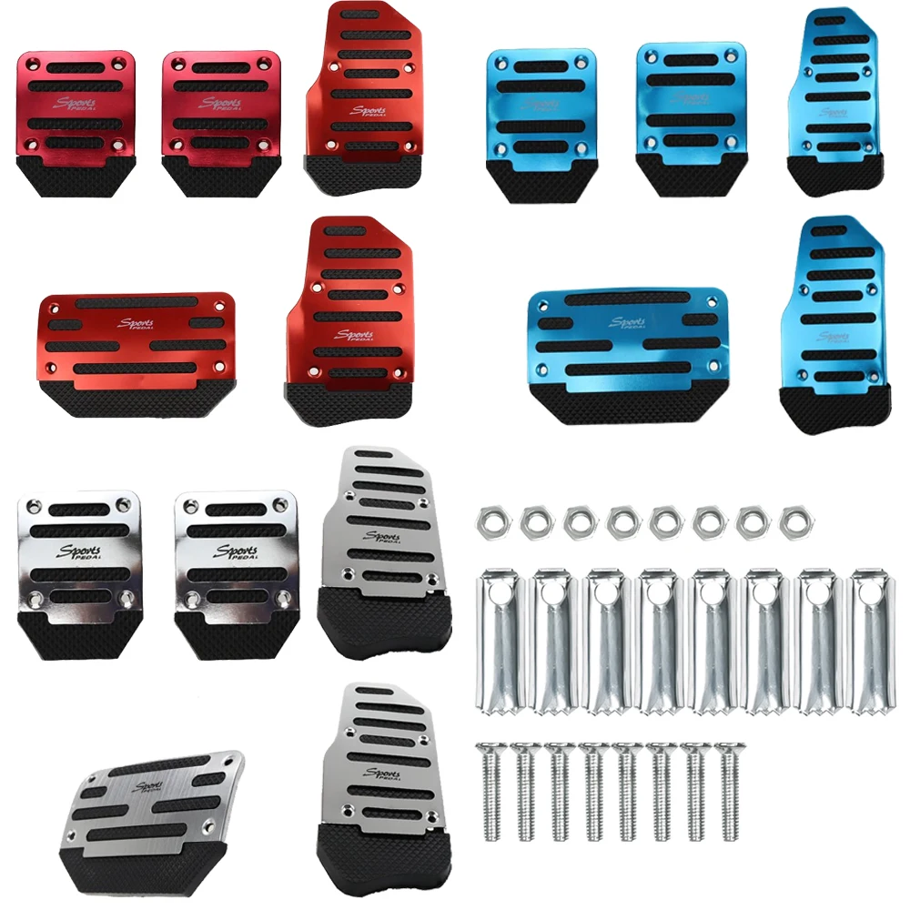 

2/3PCS Universal Car Pedals Cover Aluminum Automatic Manual Brake Gas Accelerator Non-Slip Foot Pedal Pad Kit Car Accessories