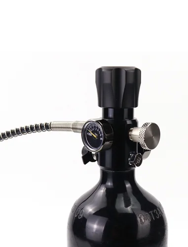 Imagen 2 del producto Válvula de carga del tanque de aire comprimido HPA, 4500Psi, 300bar, válvula DIN, estación de llenado de buceo con doble calibre, manguera de 20 pulgadas