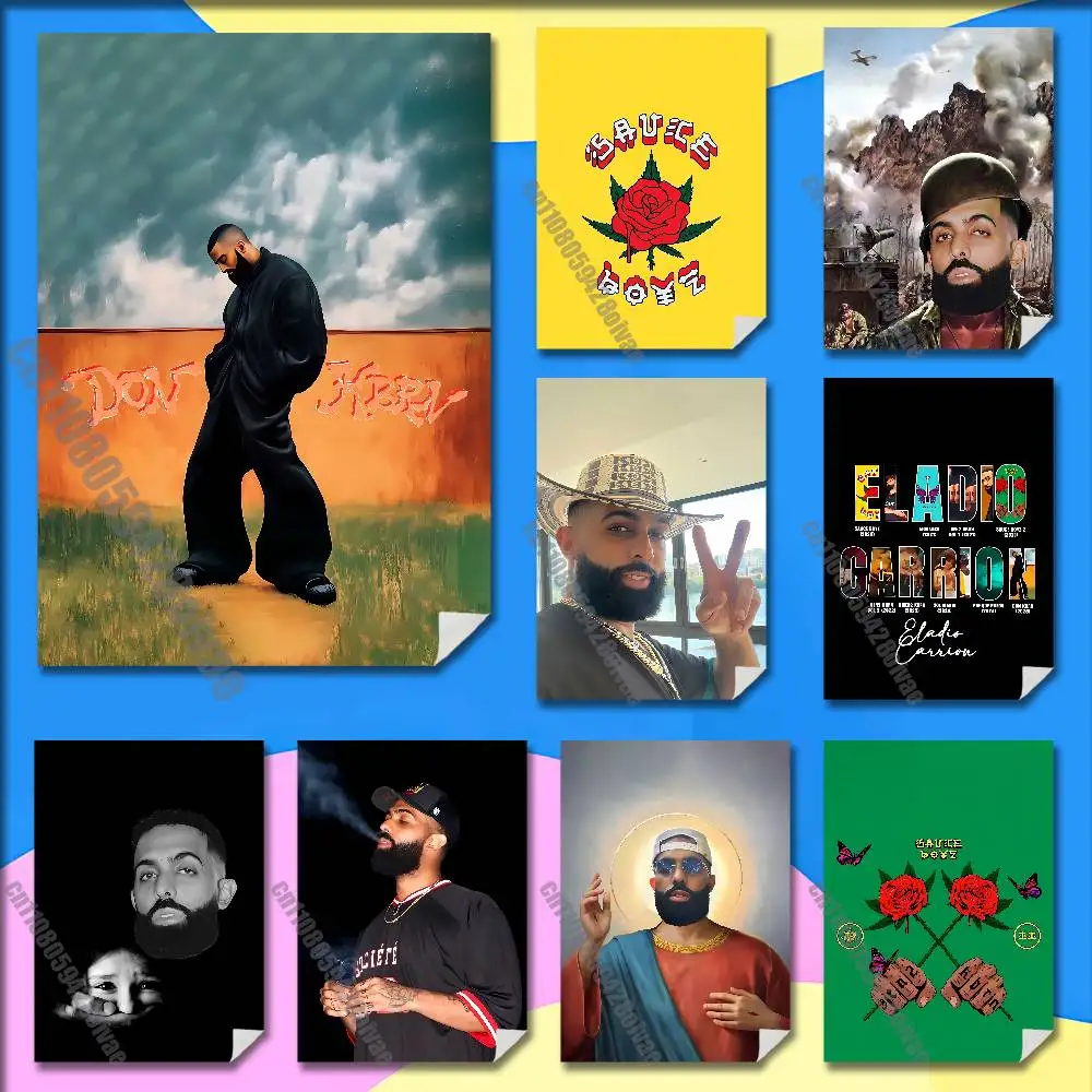 

Eladio C-Carrion DON KBRN Sauce Boyz Poster Wall Murals For Home 21x30cm Self-adhesive Decoration Sticker Playbill Cover