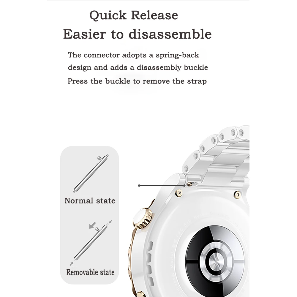 Браслет, совместимый с OnePlus 3 2 2R 22 мм, керамический ремешок для OnePlus 3 2 2R 22 мм, мужской и женский ремешок с пряжкой-бабочкой, аксессуары