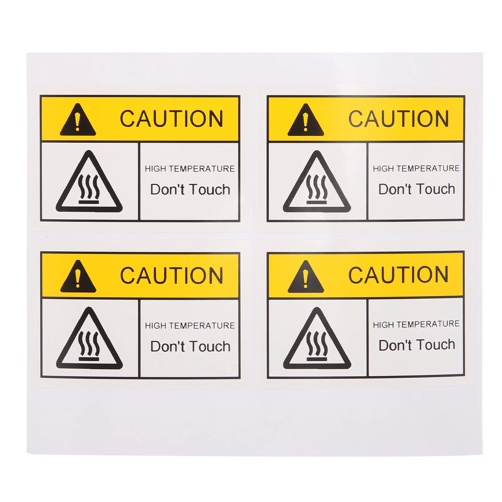 4 Pcs High Temperature Warning Label Hot Surface Labels Sticker Safety Signs Stickers Caution