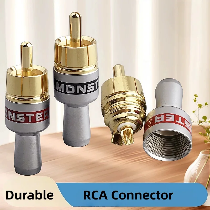RCA Connector Plug Male Audio Jacks Video Jack Copper Gold Plated Speaker Terminal For Soldering AV Cable Consumer Electronics