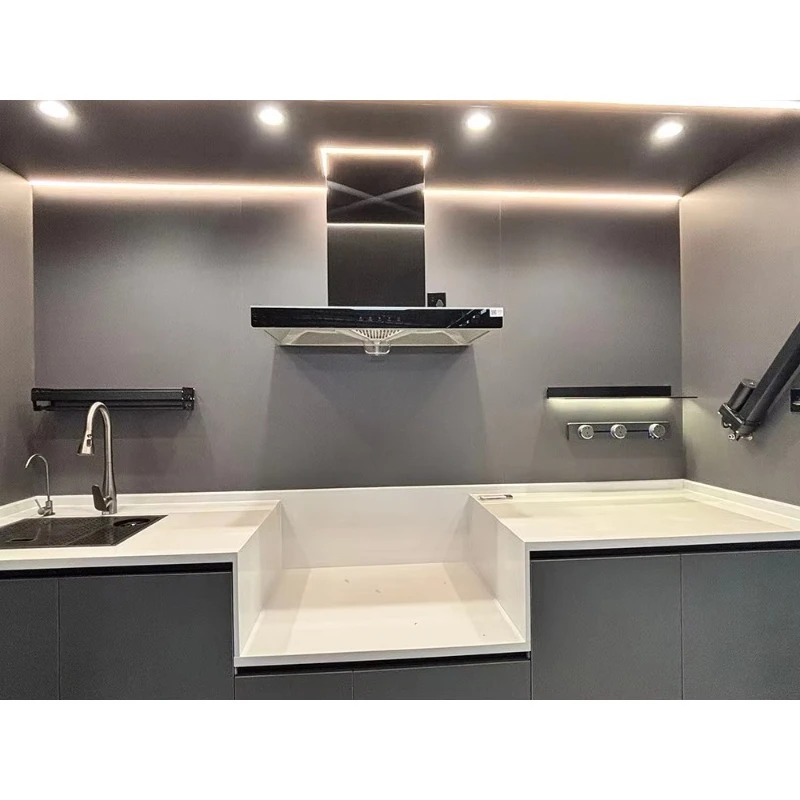 Simple high-end aesthetic outdoor kitchen, easy to clean, waterproof and rust-proof, outdoor barbecue, watching camping