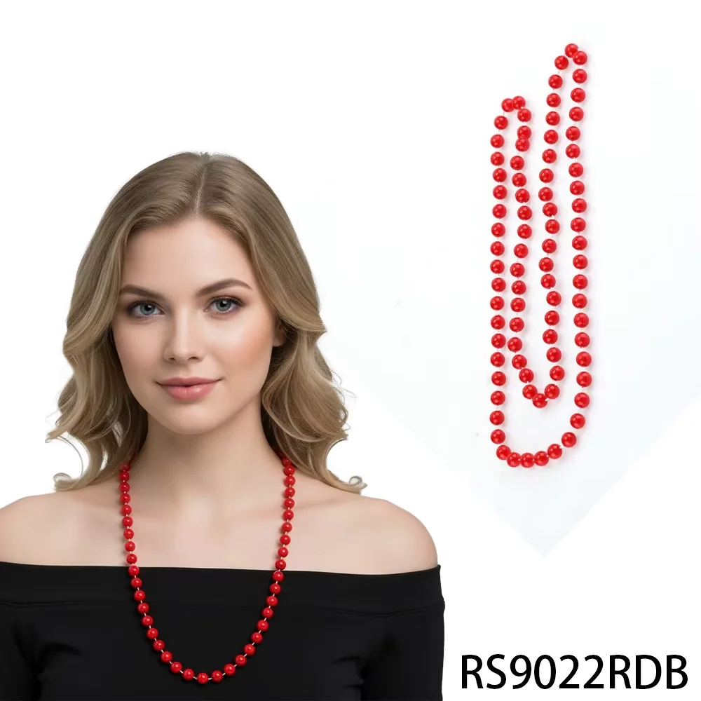 

PESENAR Ретро-ожерелье из красных бусин 80-х годов — смелое винтажное модное заявление для вечеринок с тематикой 80-х и любителей ретро-стиля