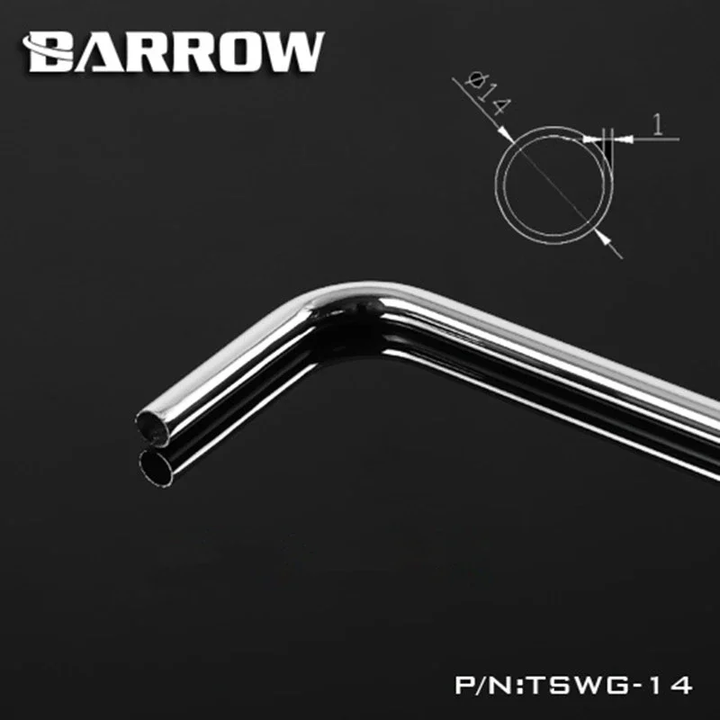 Barrow 14MM Pre-Bent Elbow Tube 90-Degree Copper Chrome-Plated Metal Pipe Single / Double 90 Degrees TDWG-14 TSWG-14