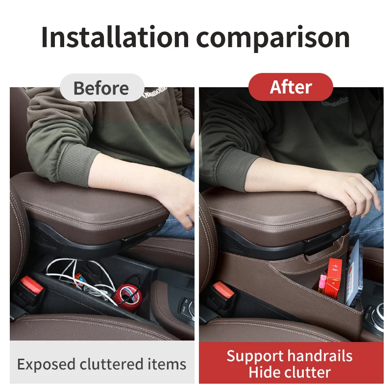 For BMW X1 F48 F49 X2 F39 2016-2022 LHD Car Armrest Organizer Center Console Extra Storage Box Auto Interior Central Accessories
