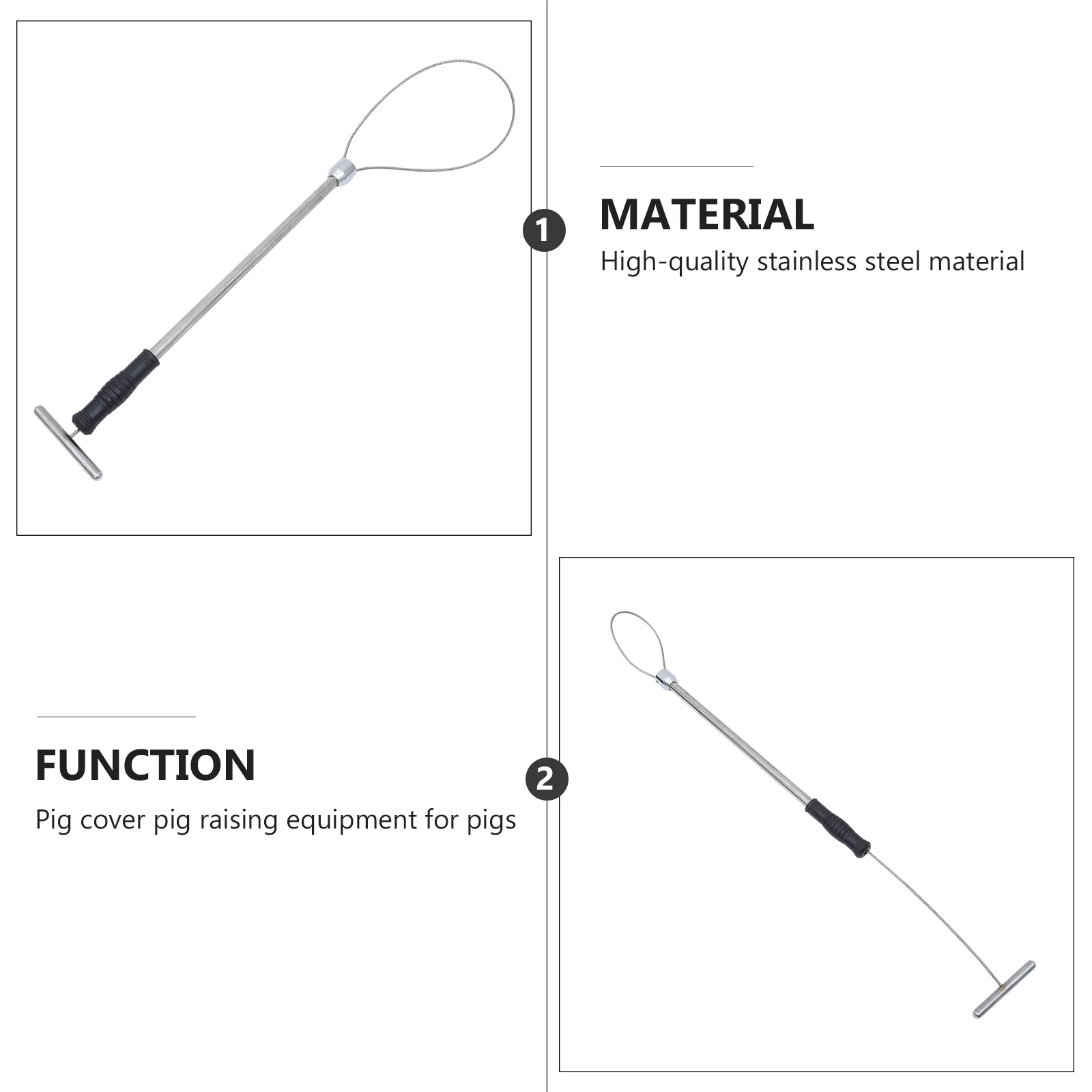 Pig Set Catcher Snare Holder The Animal Piglet with Self-Locking Mechanism Stainless Steel Farming Equipment