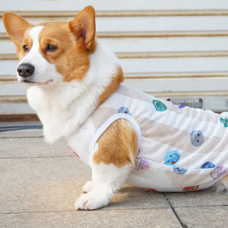 

It Teddy Corgi Summer Thin Heart Dog Vest Cool Breathable Pet Clothes