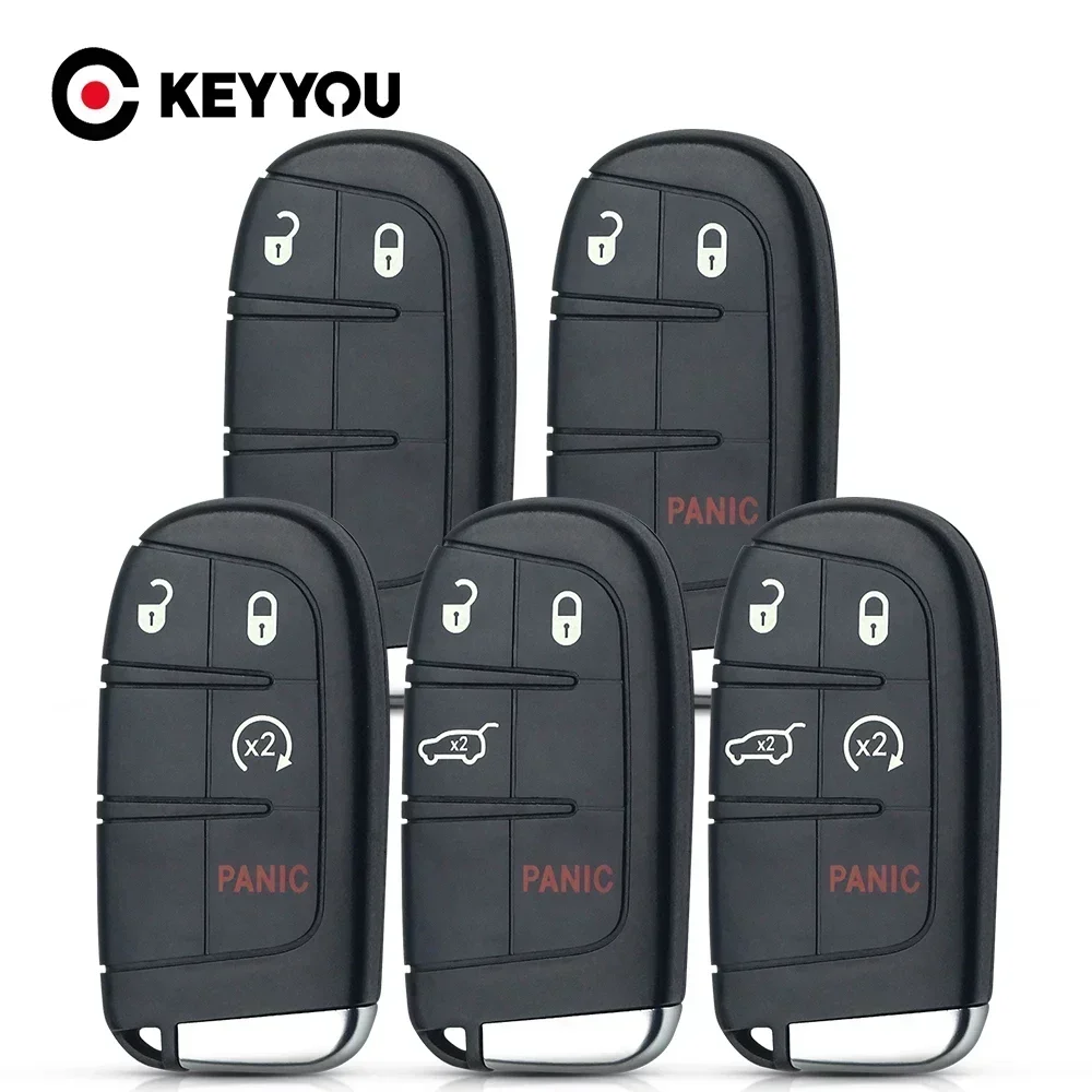 

KEYYOU 1PCS Car Key Case NEW For Jeep Grand Cherokee Dodge Ram 1500 Journey Charger Dart Challenger Durango Chrysler 300