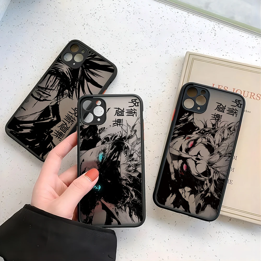 Jujutsu Kaisen Coole neue Anime für iPhone 15 14 13 12 11 Mini Pro Max X XR XSMax 6S 7 8 SE 2020 Plus matte durchscheinende Handyhülle