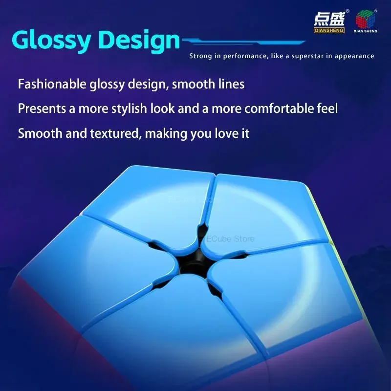 [ECube] DianSheng Galaxy Kilominx Cubo magico magnetico senza adesivo 2x2 Megaminx Speed Puzzle giocattolo per bambini